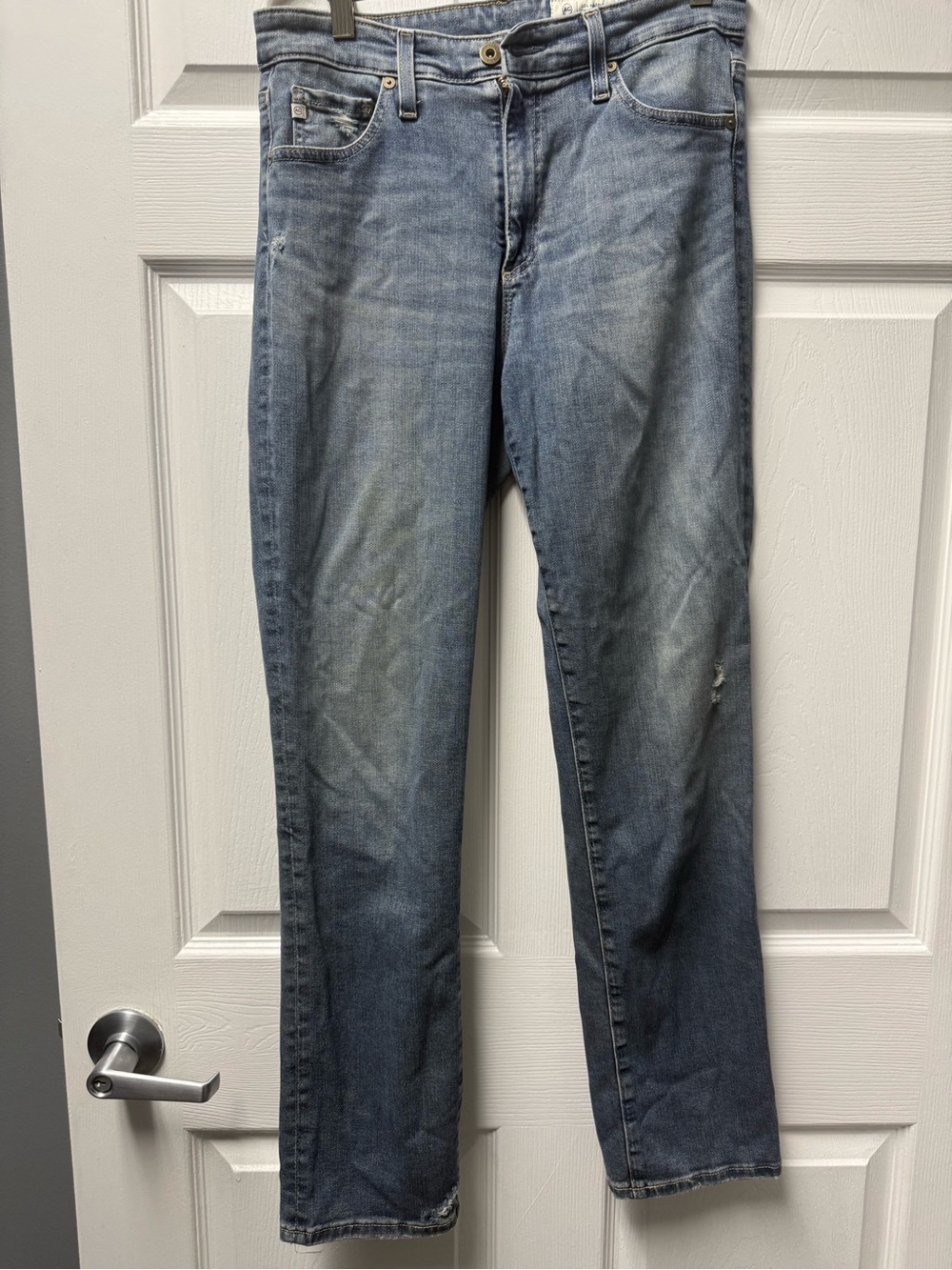 Ag Adriano Goldschmied Light Blue Straight-Leg Jeans